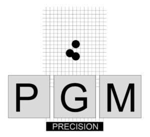 Reconstruction of the first PGM Précision logo