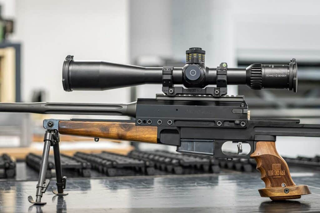 Ultima Ratio No. 15 retrofitted with a Picatinny rail and PGM scope mount.