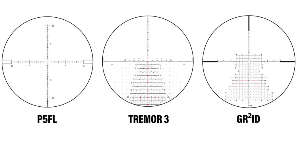 Réticules P5FL TREMOR 3 et GR²ID de Schmidt & Bender